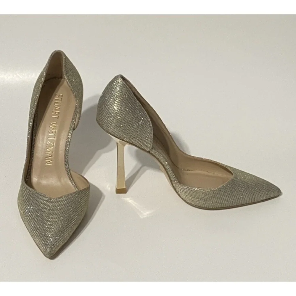 Stuart Weitzman Pump Heels Anny d'Orsay Gold Women's 8  $450